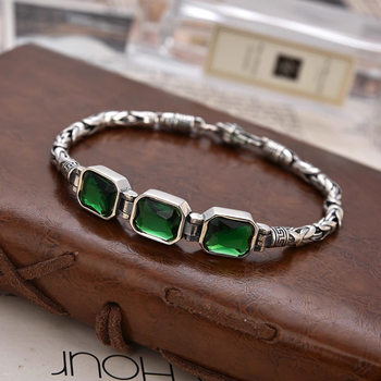 Huixiang Green Diamond Chinese Style Peace Pattern Bracelet Width 4m 20cm Weight Approximately 22g Factory Direct Sale