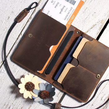 Explosive Retro Genuine Leather Passbook Bag Card Holder Crazy Horse Leather ID Set AirTag Passbook Card Bag Coin Bag Wholesale
