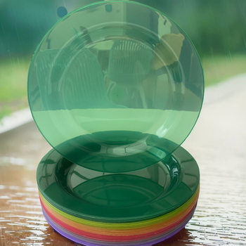 10 inch foreign trade dim sum salad plate European and American picnic tableware plastic fruit plate salad plate party disposable plate