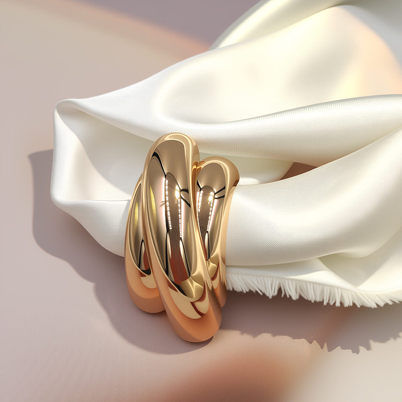 Cross-Border European and American Style Arched Eco-Friendly Metal Adjustable Buckle Scarf Swimsuit Shoulder Strap Irregular Decorative Buckle