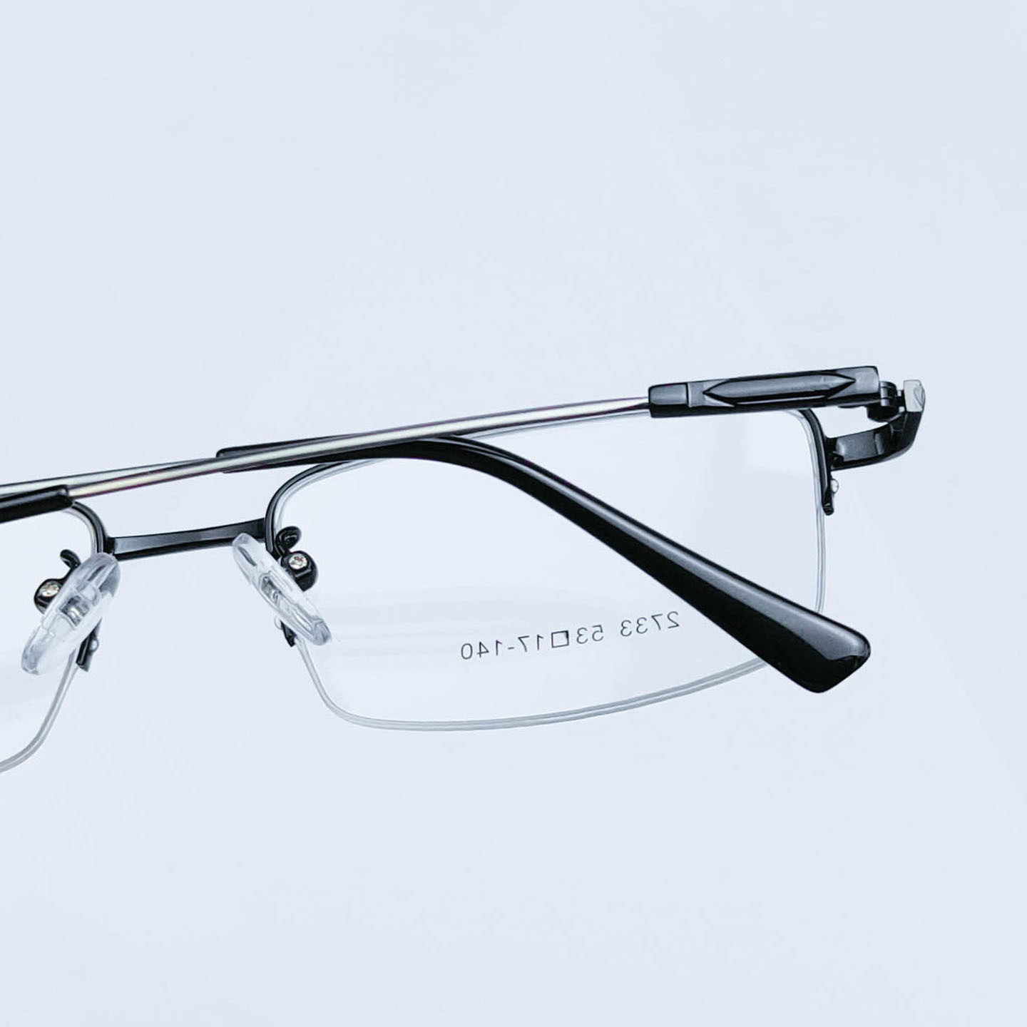 Glasses shop fast selling memory alloy business glasses frame wholesale square comfortable men's half frame brushed myopia frame