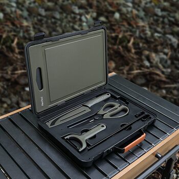 Natto Outdoor Barbecue Toolbox Kitchenware Portable suit Camping Cutting Board Peeler Picnic Other Plastics