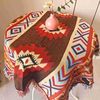 Cross-Border Outdoor Picnic Tablecloth Moisture-Proof Floor Mat Ethnic Style Multi-Purpose Line Blanket B&B Decorative Blanket Background Image