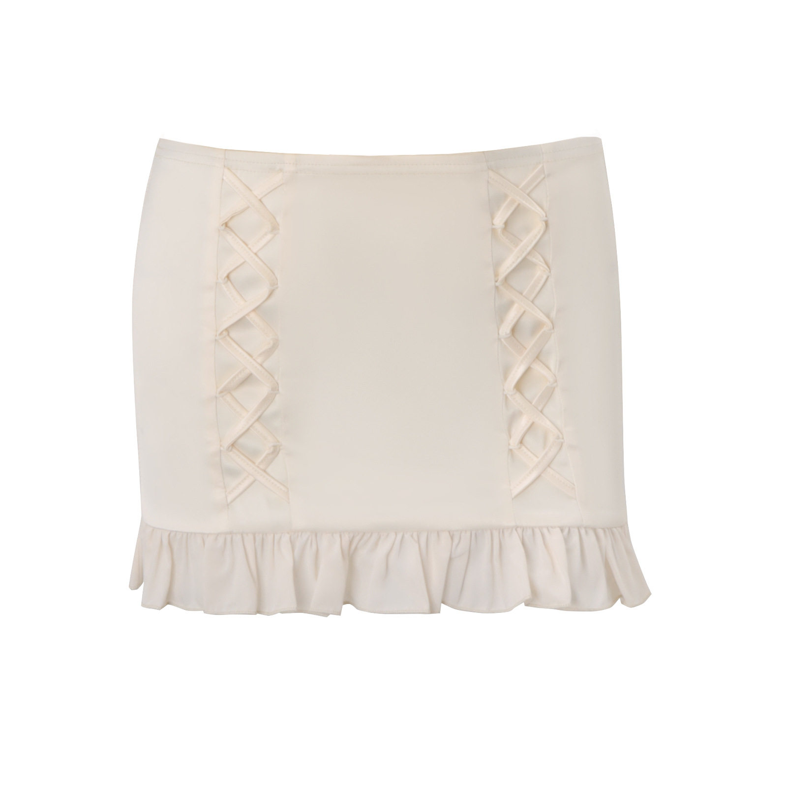 French Style Womens Summer Set Bustier Top with Tie Straps Fitted Waist and Bodycon Skirt Casual Chic Outfit