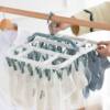 Windproof Drying Rack with 40 Clips, Plastic Square Clothes Drying Rack, Sock Drying Tool, Sock Clips, Double-Layer Clothes Rack