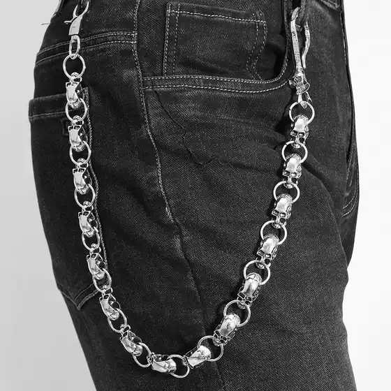 European and American New Accessories Alloy Skull Pants Chain High-end Hip-hop Trendy Punk Waist Chain Jeans Hanging Chain