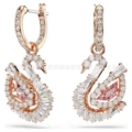 New pink diamond swan rose gold earrings