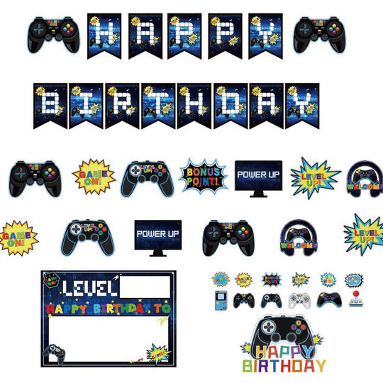 Cross-border foreign trade Amazon hot flag decoration banner birthday party activities layout supplies can be customized