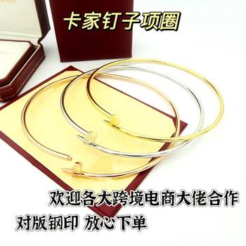 Card home Europe and the United States nail collar explosions cross-border e-commerce explosives with standard personality titanium steel fashion necklace factory outlet