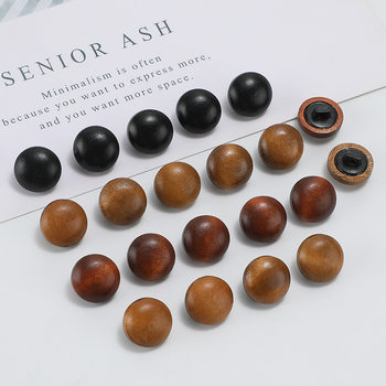 Factory wholesale natural eco-friendly wooden plastic foot double button wooden mushroom button casual shirt sweater button
