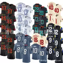 Cross-Border Football Jersey 2025 New Seahawks Lions 49Ers Chiefs Broncos Rams Vikings Football Jersey