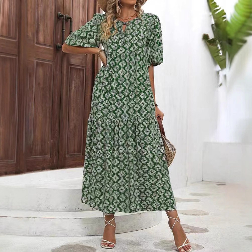 Floral Print Maxi Dress Loose Fit Summer Style Elegant Design Perfect for Casual Outings Wholesale Available