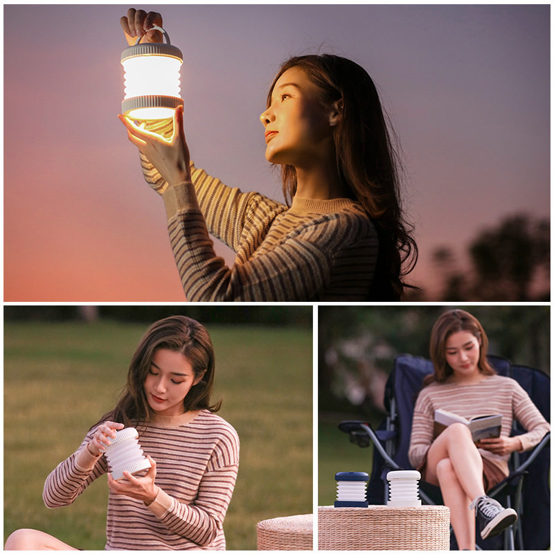 Cross border outdoor camping portable lamp USB folding portable tent camping light LED lighting bedroom atmosphere night light