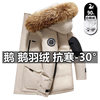 Down Jacket Men's 2025 New Thickeneded Fashionable Warm Goose down Hooded Short Workwear Large Fur Collar Winter Jacket