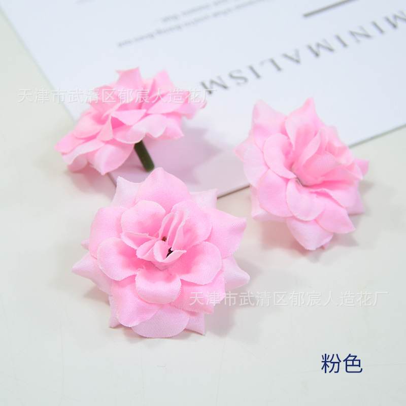 diy仿真绒布玫瑰花朵绢花假花婚庆装饰花金色角玫花头戏曲头花