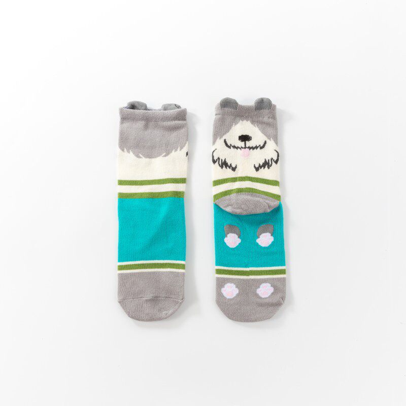 春秋新款卡通直板狗中筒袜棉质袜子女 诸暨厂家批发