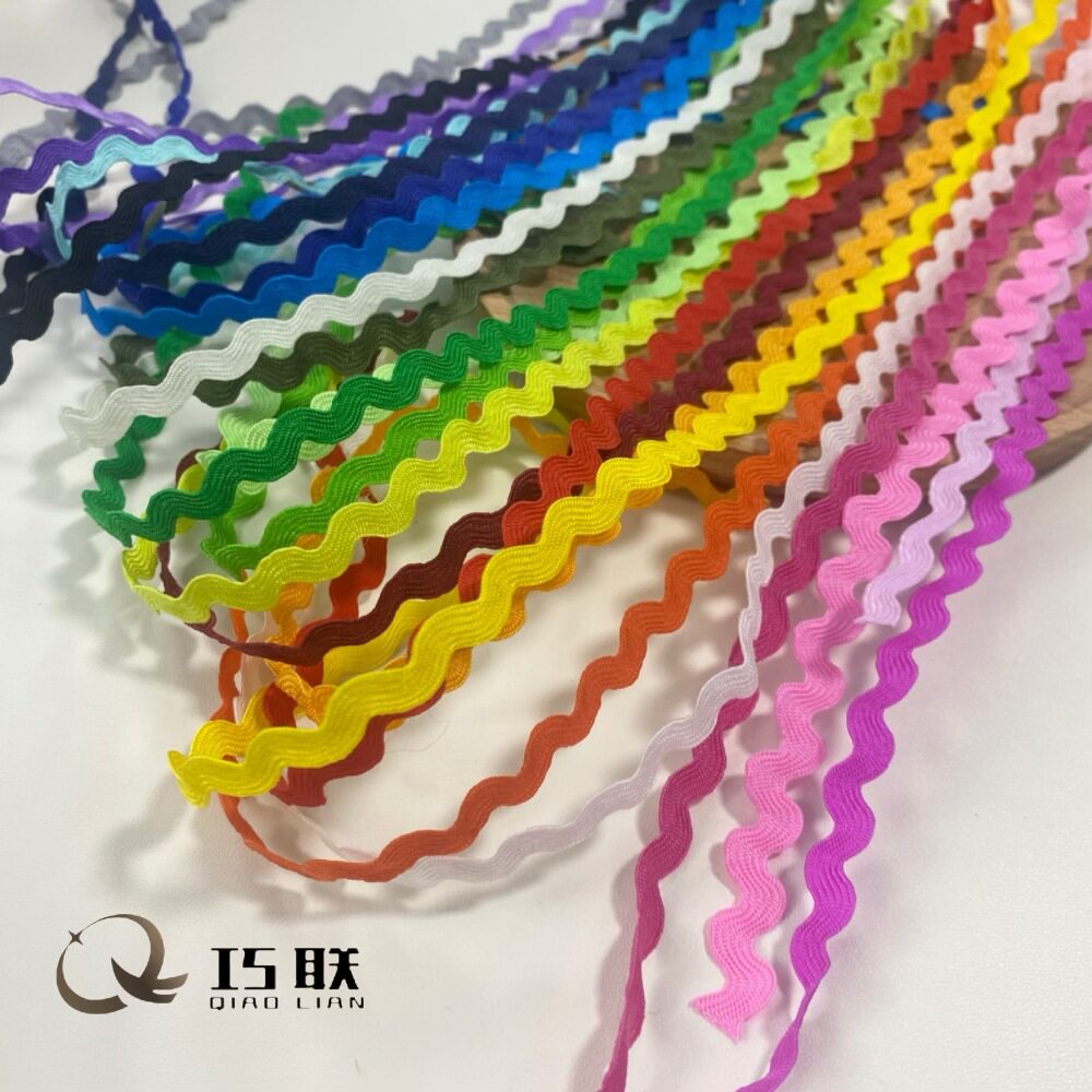 0.5cm Water Wave Edge S with Wavy Lace Colorfulful Webbing Collar Fabric Home Textile Decorative Accessories