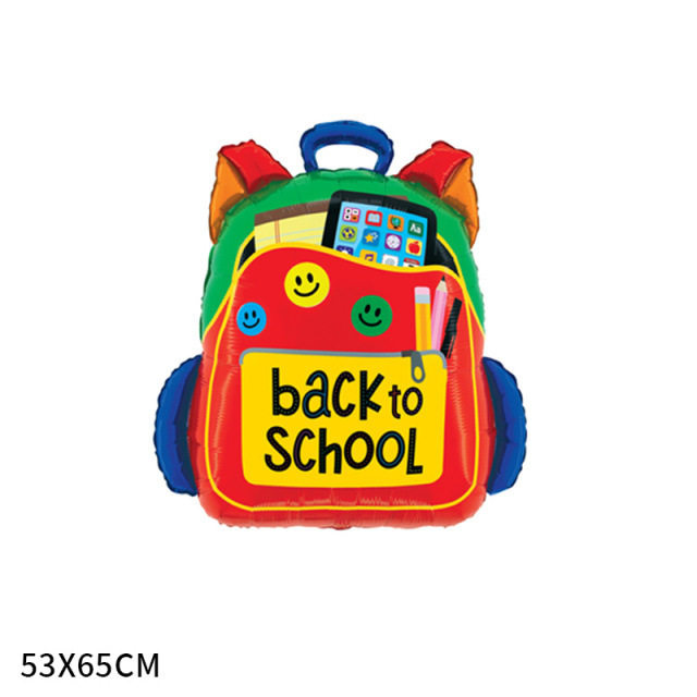 Back-To-School Aluminum Film Balloon Freshman Welcome Ceremony School Bag Pencil Rainbow Kindergarten Primary School Student Classroom Decoration Arrangement