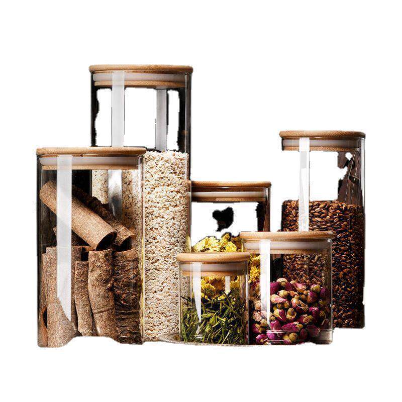 Sealed jar borosilicate glass food grade moisture-proof milk powder snack coffee tea storage large small size transparent kitchen