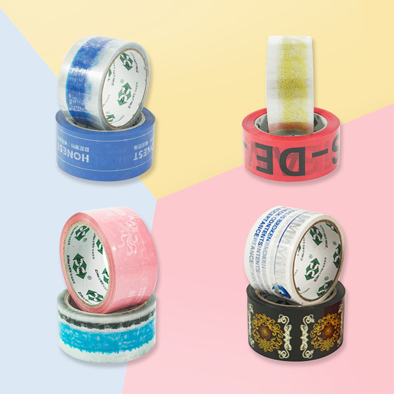 Manufacturer Wholesale Sealing and Packaging Printing Tape Multi-Color Sealing Tape with Printed Text Transparent Warning Tape