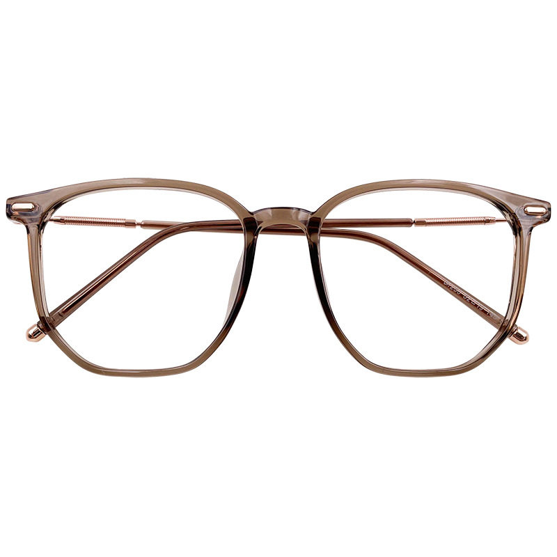 01250 New Tr90 Retro Cold Brown Anti-Blue Light Glasses Frame Internet Celebrity Plain Mirror Female Myopia Frame