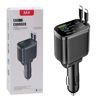 Suitable for Huawei, Apple, Android mainstream smart phones with telescopic cable 1 drag 5 smart car charger