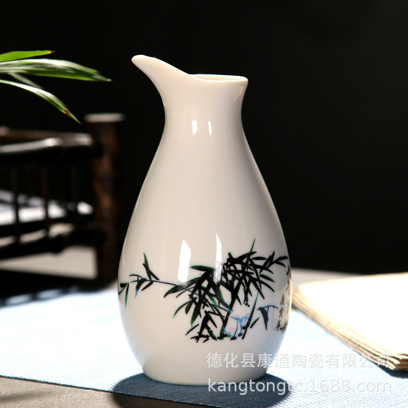 Creative One Pot 8 Cups Ceramic Wine Set Chinese White Wine Cup Flask Retro Wine Divider Gift Box Set Logo Gift