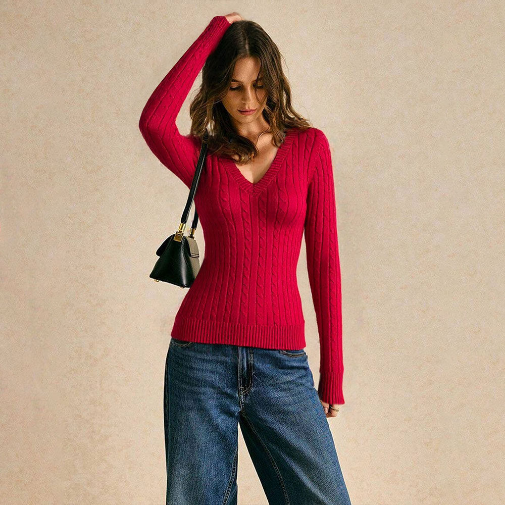 Vintage Inspired V Neck Sweater Slim Fit Long Sleeve Striped Lightweight Fabric Spring Summer Unisex Style