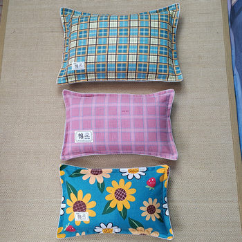 Cartoon pillowcase raw cotton coarse cloth pillowcase children student adult pillow net sale live stall buckwheat shell pillowcase
