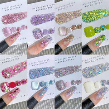 Internet Celebrity Flash Gold and Silver Play Essence Flash Large Sequin Glue Nail Art Shop Wear Nail Polish Glue Laser Broken Diamond Glue