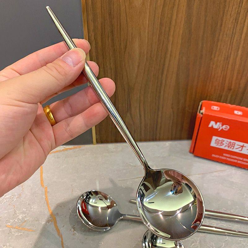 Korean ins high-looking stainless steel fork household exquisite dinner spoon tableware fork spoon western main meal spoon