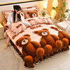 2025 New 8.5 Pounds 230 Grams High Weight Milk Velvet Four-Piece Set 5D French Velvet Bed Skirt Four-Piece Set