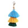 Women's Tassel Keychain Hand-Woven Multi-Layer Cotton Thread Hanging Tassel Lobster Clasp Keychain Three-Layer Tassel Keychain