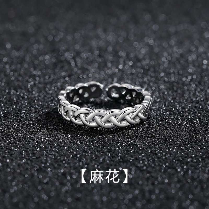 男士戒指小众设计高级感线条食指戒时尚简约活口指环源头厂家批发