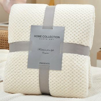 Thick Pineapple Grid Blanket, Coral Fleece Throw Blanket, Nap Blanket, Air Conditioning Blanket, Winter Fleece Blanket, Flannel Blanket, Super Soft