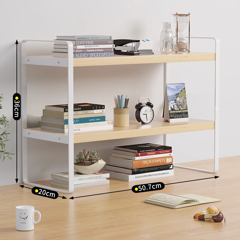 铁艺桌上书架学生宿舍收纳架子办公桌面置物架多层木置物架小书架