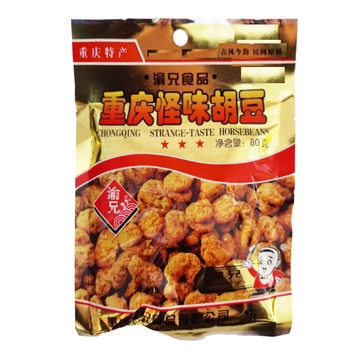 Yuxiong Chongqing strange flavor hu dou 80g pack full Box 100 packs shelf life 365 days leisure spicy snacks
