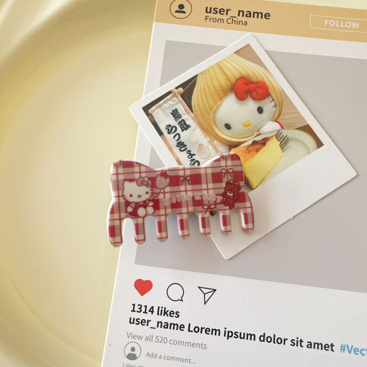 甜酷风白色猫咪梳子发夹日系甜美高颜值少女风刘海夹发卡饰品新款