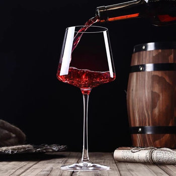 Square Red Wine Glass suit European Luxury High-end Crystal Glass Wine Glass Burgundy Goblet 450ml
