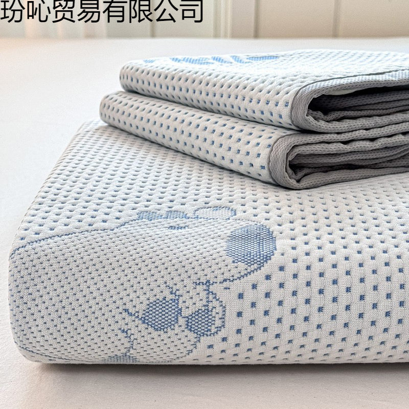 2025 New Bingdoudou Air Conditioning Blanket Nap Blanket Sofa Summer Ice Silk Cooling Bed Air Conditioning Cover Blanket