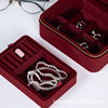 Ingenious Premium Red Three-Gold Jewelry Box Jewelry Storage Box Travel Jewelry Storage Box Velvet Velvet First Jewelry Box