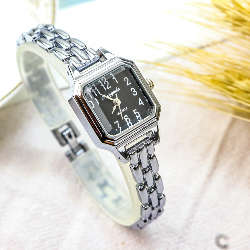 女款小众小方表百搭防水石英女士手表女生小巧轻奢ins风手链女表