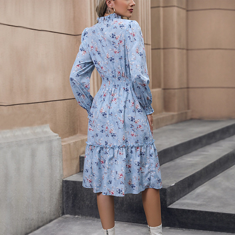 French Country Style Long Sleeve Dress Elegant Design Spring and Autumn Fashion Wholesale Availability