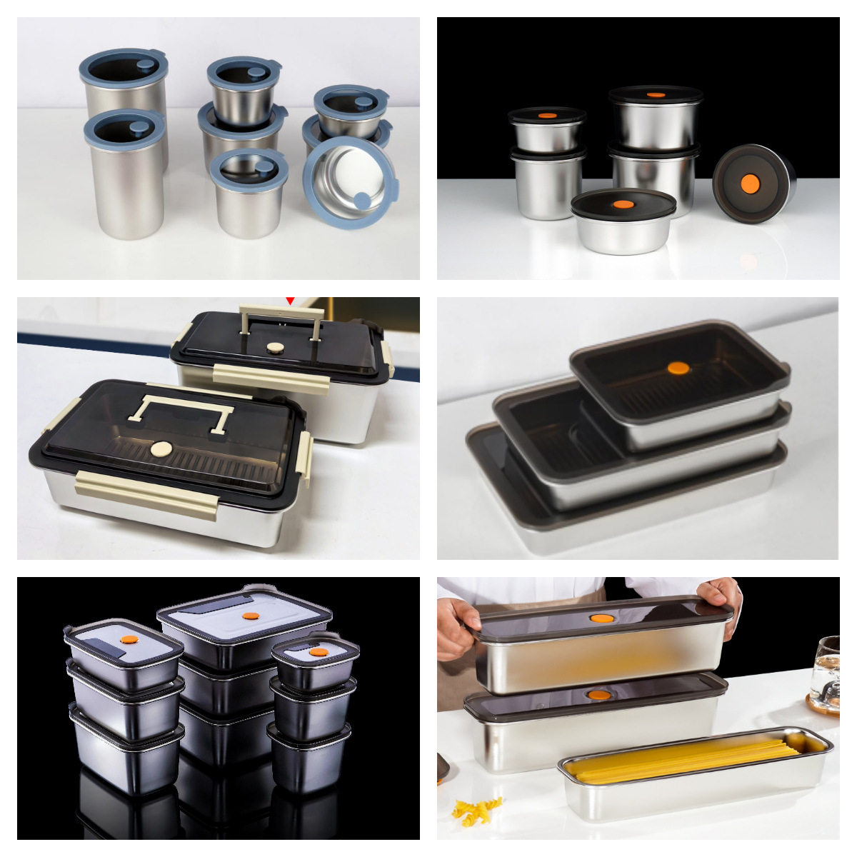 Fresh-Keeping Box with Lid, Can Be Frozen and Heated, Dumpling Box, Wonton Storage Box, Stainless Steel Dumpling Tray, Sealed