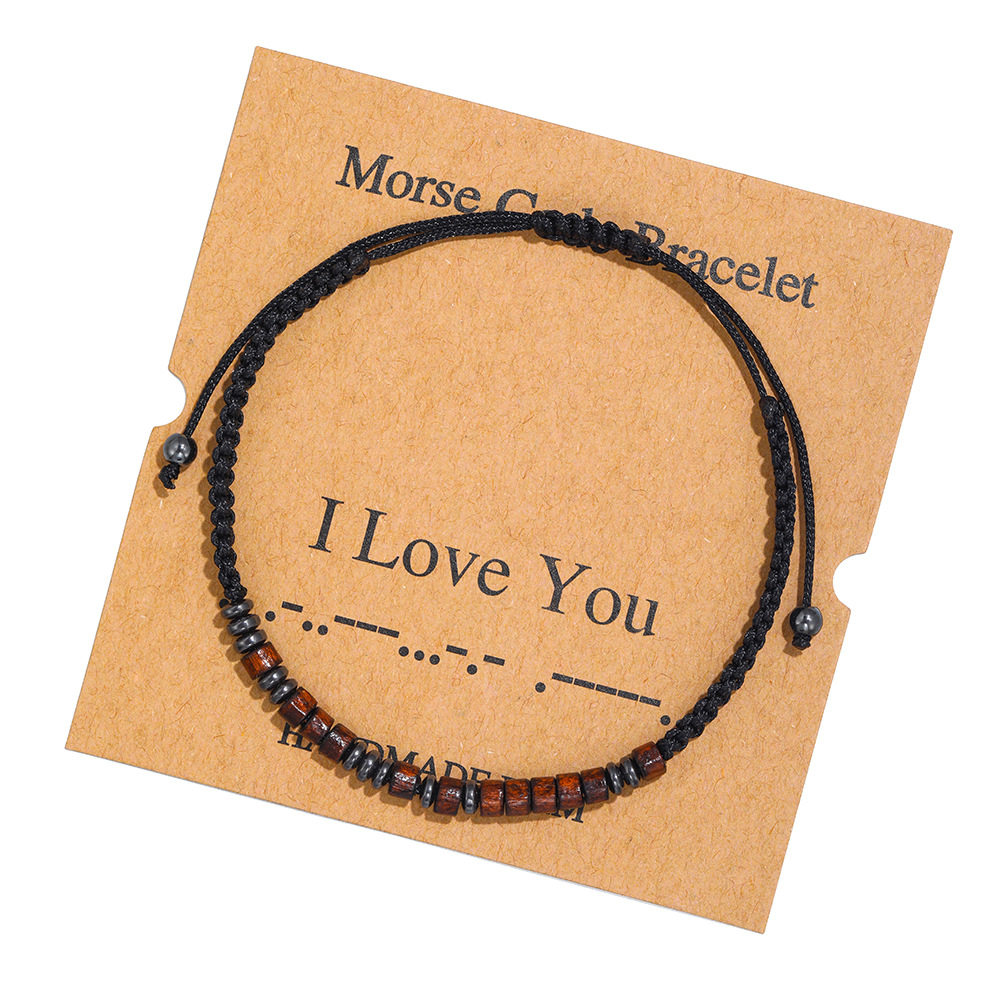 Cross-border Hot Woven Bracelet Morse Code Alphanumeric Couple Bracelet Morse Code Bracelet