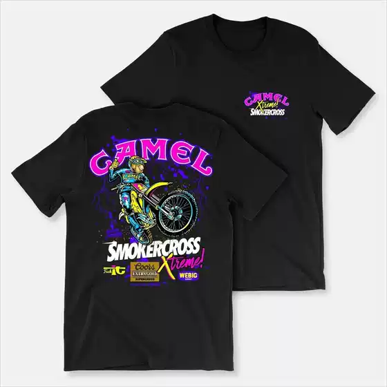 European Size Pure Cotton New 2026 Retro Car Camel Cigarettes T-Shirt Vintage