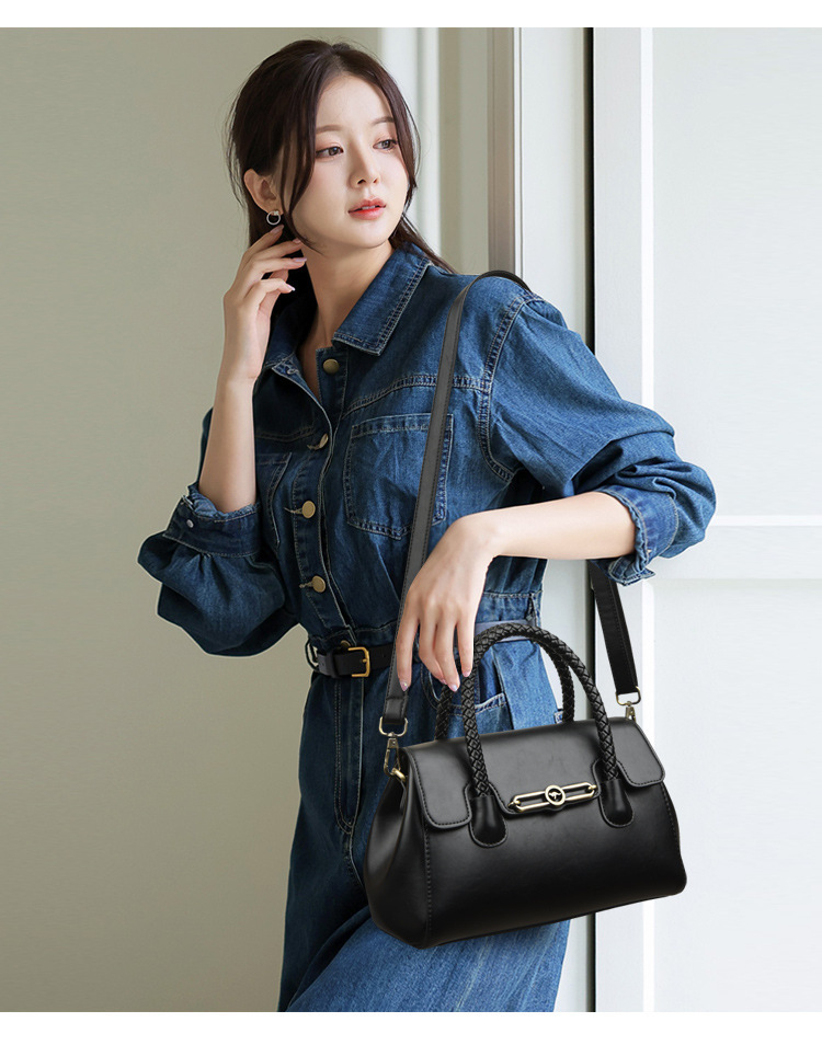 Túi xách nữ da PU cao cấp dáng ngang đeo nách đeo chéo — Màu đen, Màu đỏ rượu, Màu nâu đậm, Màu vàng