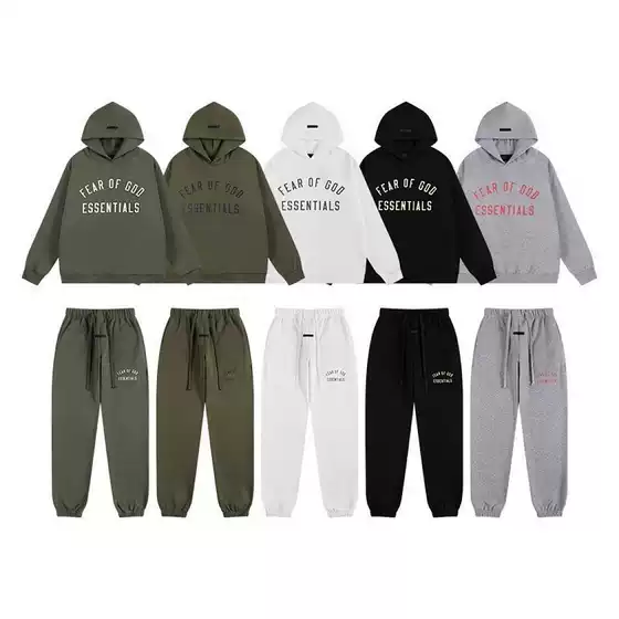 Cross-border foreign trade autumn and winter new FOG three-dimensional hot stamping letters fleece-lined hooded sweater loose casual pullover hoodie