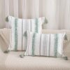 New Cotton Gauze Jacquard Tufted Tassel Pillow Case Office Lumbar Pillow Home Sofa Bedside Cushion Wholesale
