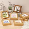 Hollow Photo Frame Oil Pastel Mini Square Small Photo Frame Wooden Frame DIY Empty Frame Kidsren's Works Mounting Watercolor Painting